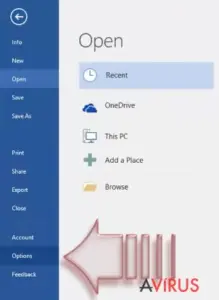 Disable Macros on Windows. Step 2