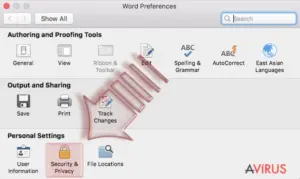 Disable Macros on Mac OS X. Step 2