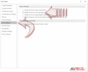 Disable Macros on Windows. Step 4
