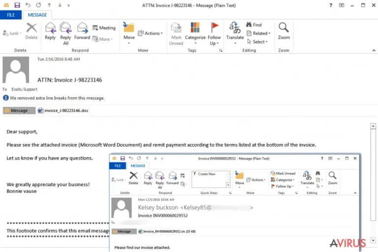 Malicious emails distributing Locky