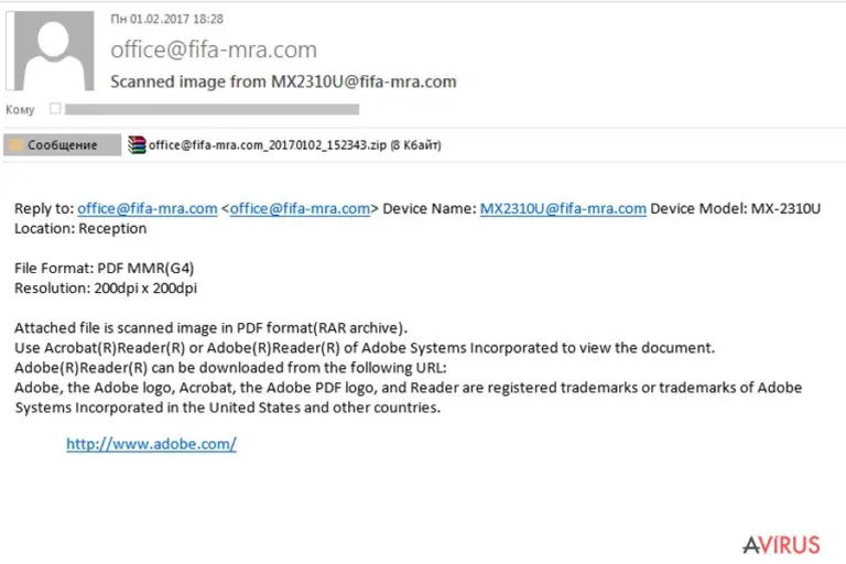 Malicious spam targeting FIFA fans