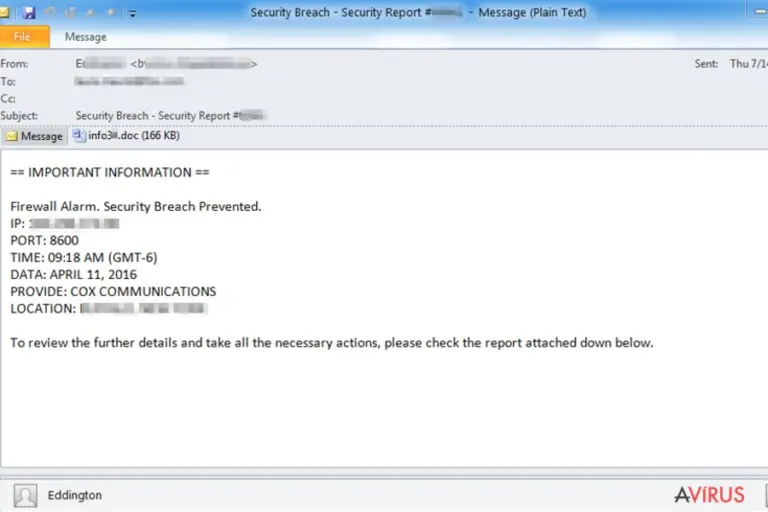 Phishing emails delivering ransomware
