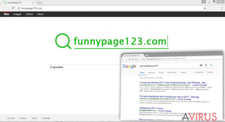 A Funnypage123.com vírus
