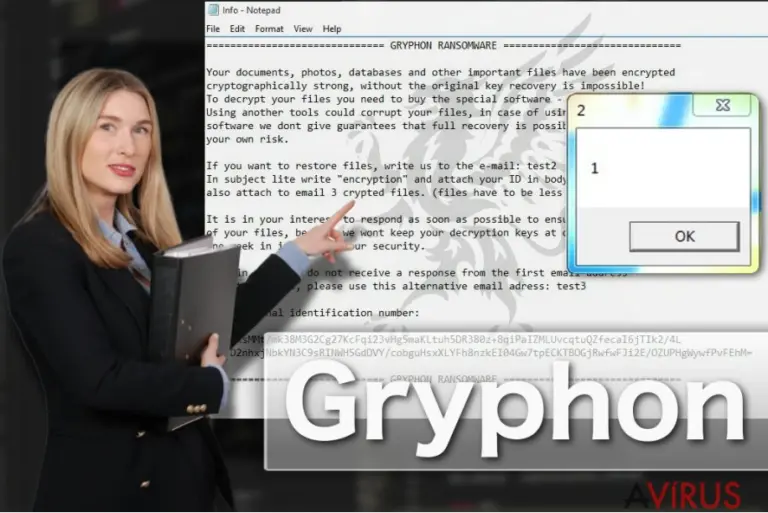 Gryphon ransomware virus illustration