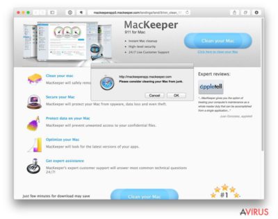 MacKeeper felugró ablakok különböző weboldalakon