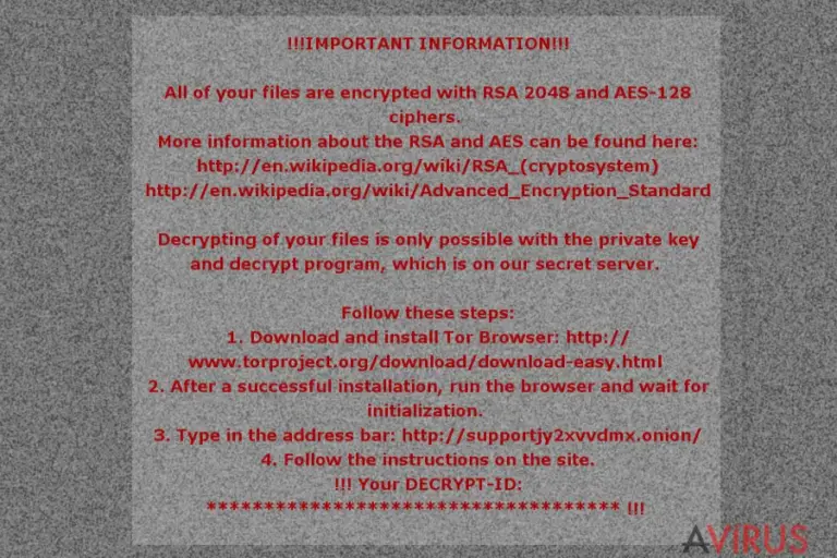 The ransom note by Mole02 ransomware virus