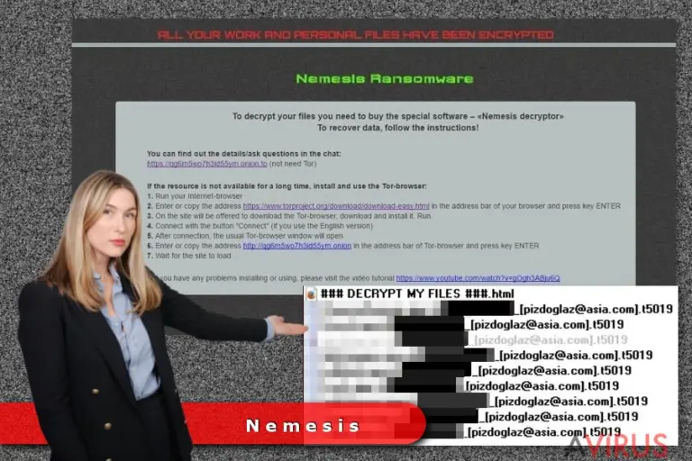 The example of Nemesis ransomware virus