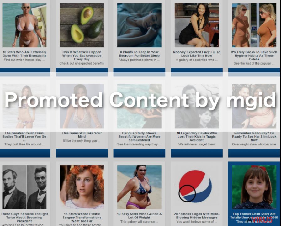 Illusztráció a "Promoted Content by mgid" hirdetésekről
