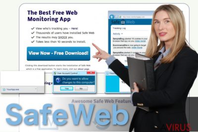 A SafeWeb adware-t ábrázoló kép