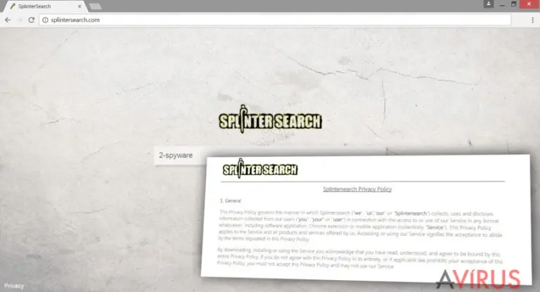 Image of Splintersearch.com virus