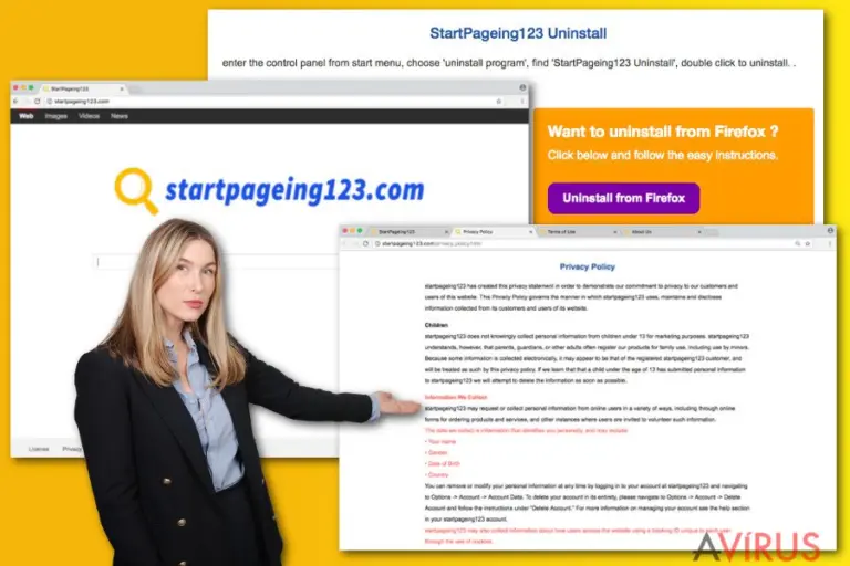 The illustration of StartPageing123.com virus