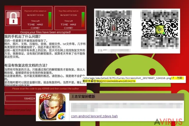 The image of WannaLocker ransomware virus