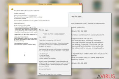 A Your Windows (Microsoft) Computer has been blocked vírus